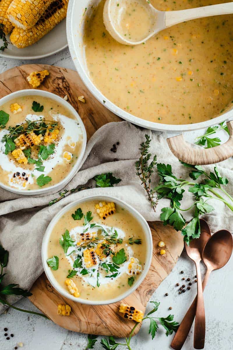 Leek, Corn, and Potato Soup