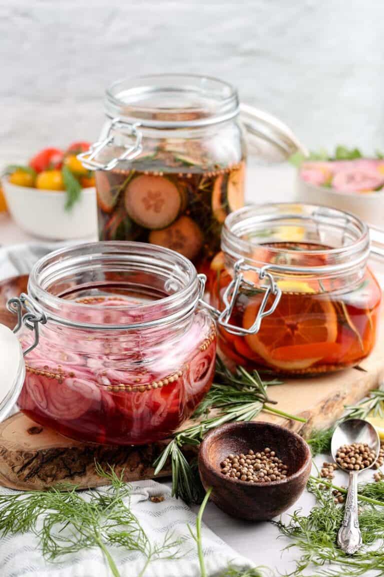 pickled vegetables in jars