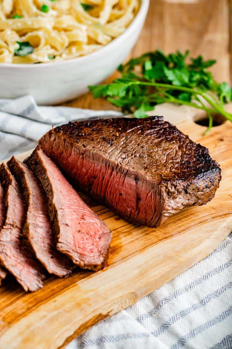 steak on cutting board