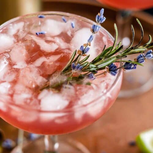 gin creme de cassis cocktail in glass