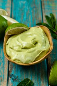 avocado yogurt sauce in bowl