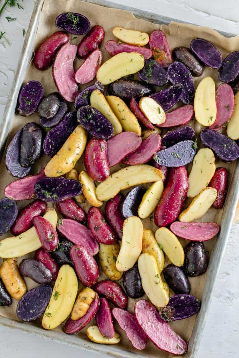 Roasted Garlic and Dill Fingerling Potatoes