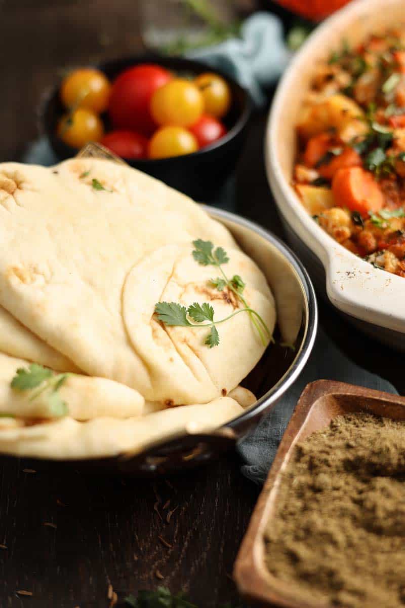 naan bread with sabji