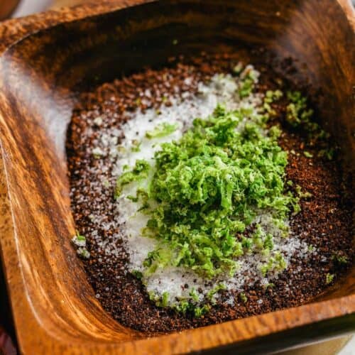chile lime salt in a dish