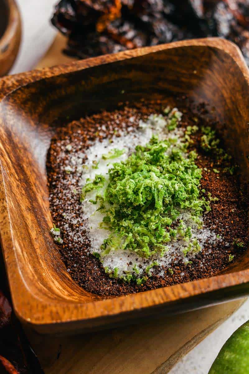 chile lime salt in a dish