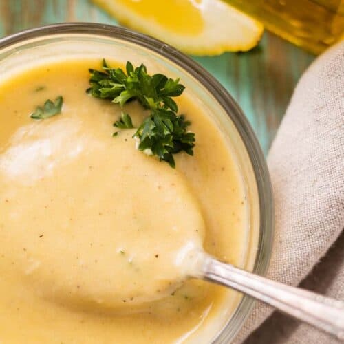 lemon aioli in a dish